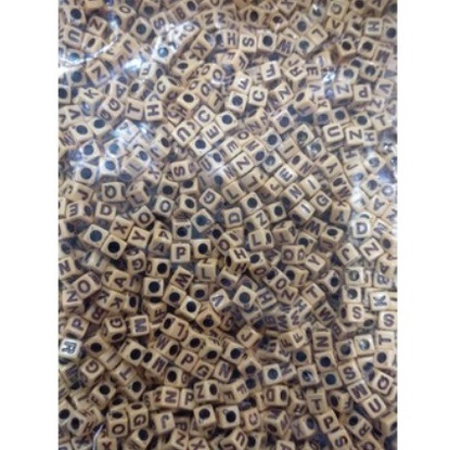 1 pon mote motif kubus huruf tulisan ukuran 6mm