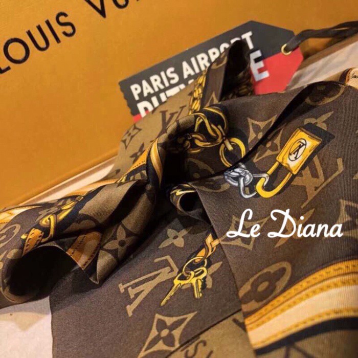Twilly LV Sutra LV Twilly Bandeau Scarf Silk LV Shawl Super Mirror Berkualitas