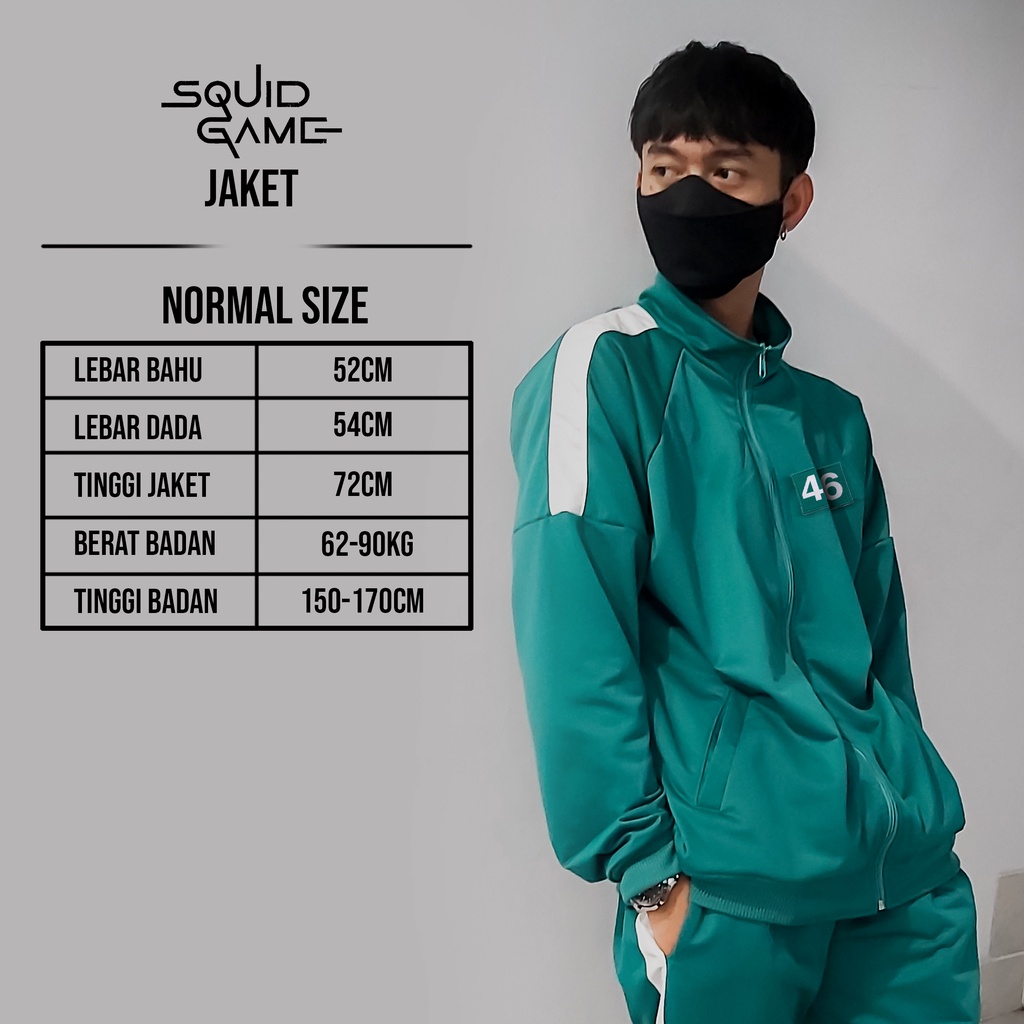 Jaket Squid Game Jacket Pria Wanita Original Gratis Masker