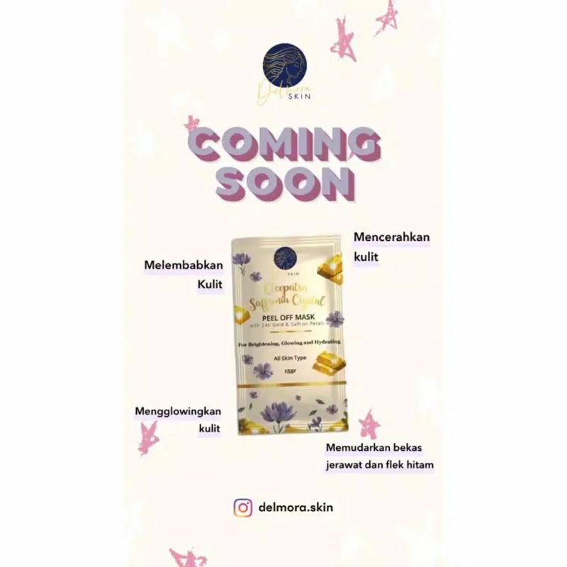 (DISTRIBUTOR) Delmora skin Cleopatra Saffron Crystal Peel Off Mask BPOM