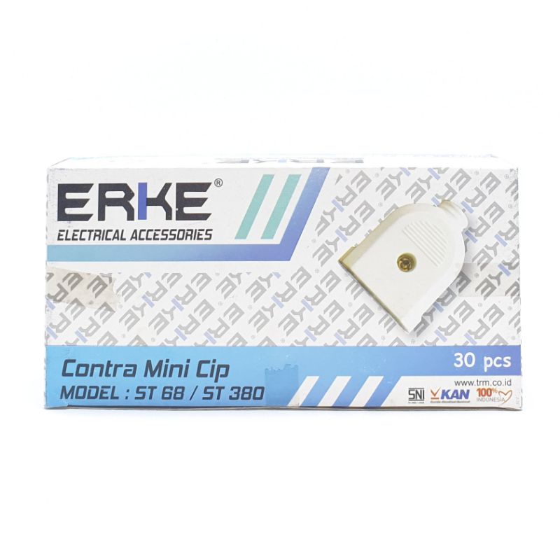 @30 Pcs (1 Kotak) ST-380 Erke CIP Kontra Steker Biasa Gepeng Mini CIP / Colokan