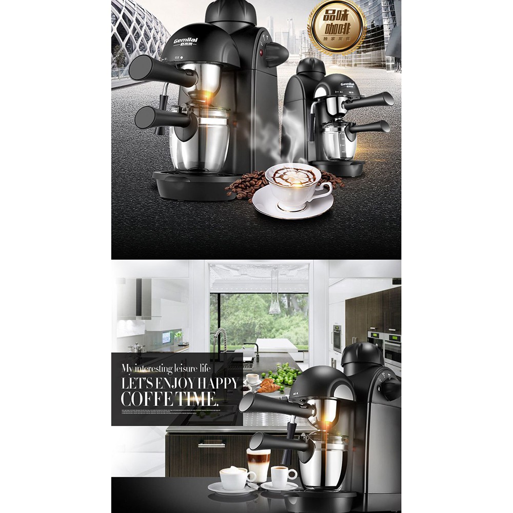 Mesin Kopi Semi Automatic Espresso Coffe Machine 240ml - Gemilai SW-CRM2001 Hitam