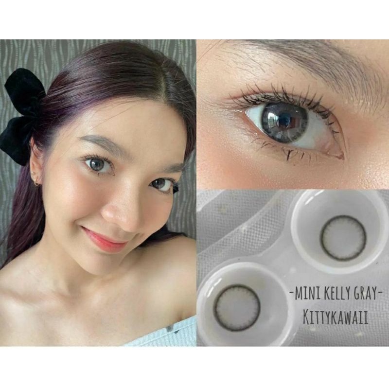 Softlens MINI KELLY GRAY Kitty kawaii Normal Minus s.d -10.00 softlen natural