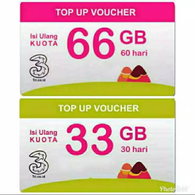 {KIRIM KODE} voucher Data Tri 33Gb & 66GB