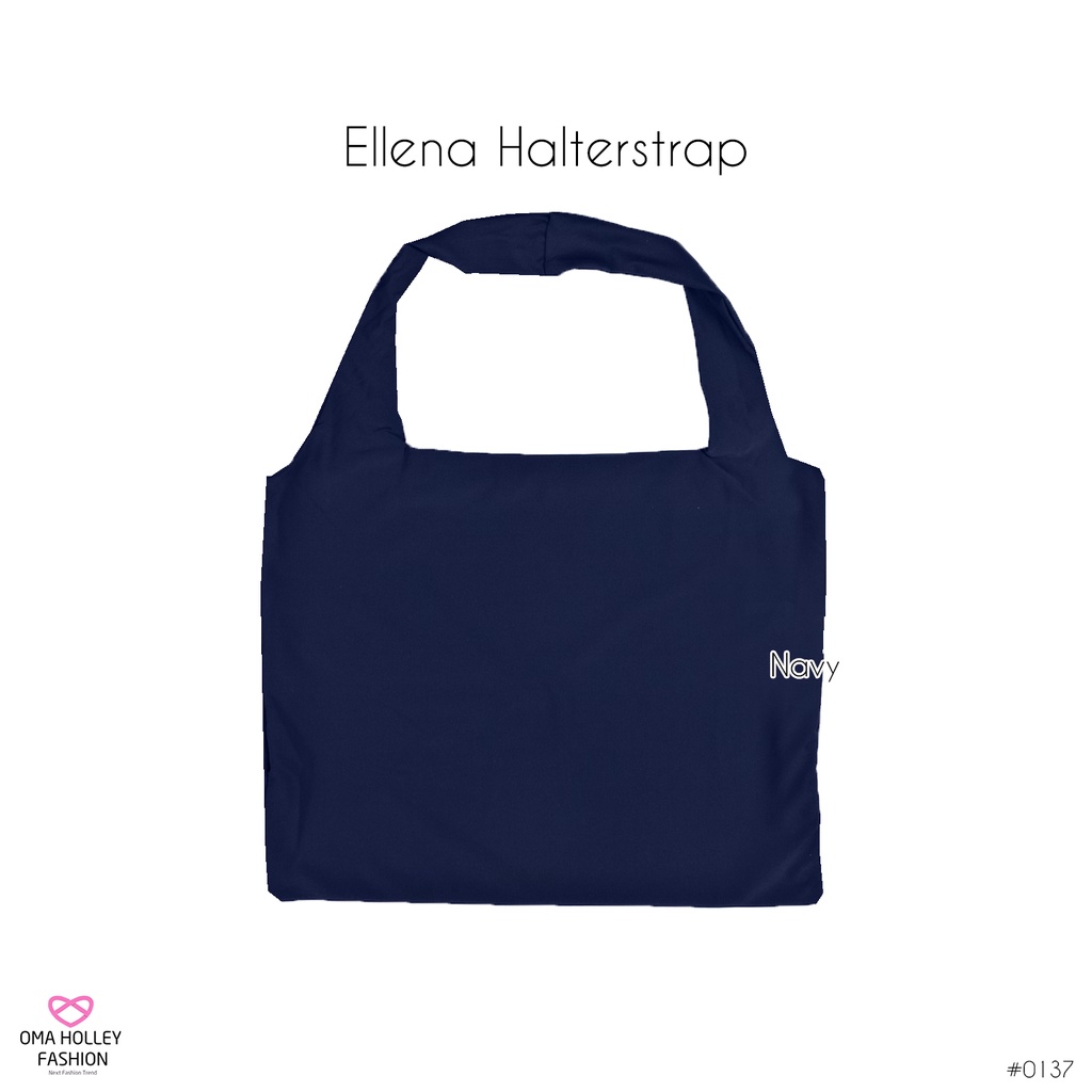 (COD) Tank top Ellena Wanita Halterstrap Elvz #0137-Navy