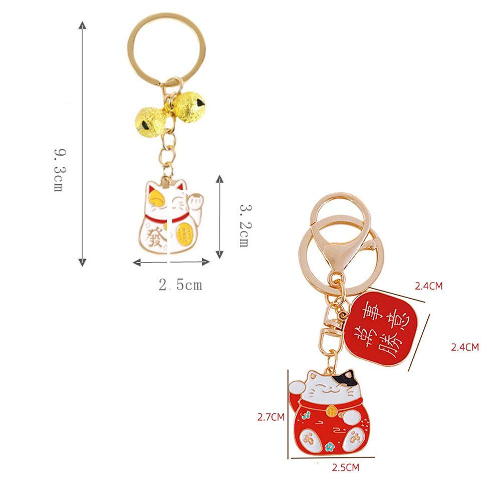 [Elegan] Lucky Cat Gantungan Kunci Trendy Ornamen Hadiah Surat Pesona Kunci Pintu Untuk Wanita Pria Liontin Kunci Mobil