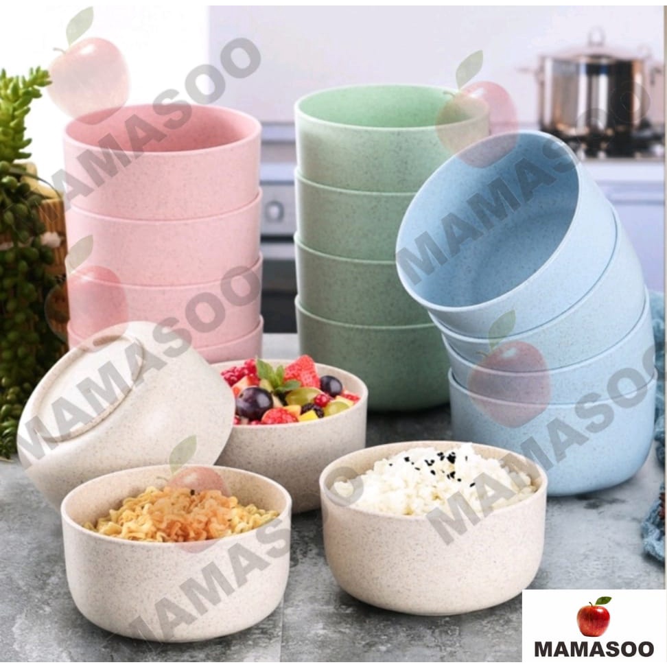 Mangkok Plastik Bahan Jerami Wheat Straw Material Mini Bowl | Warna Pastel | Mangkuk Microwave Tahan Panas