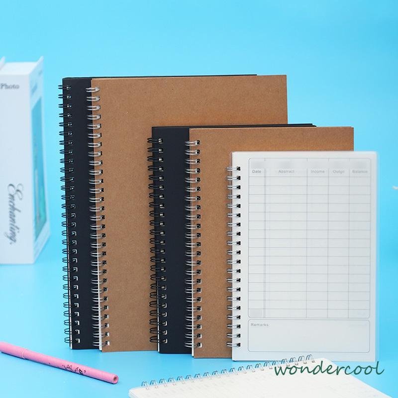 A5 Kraft Paper Coil Book Simple Student Notebook Meeting Notepad Buku Akuntansi Portabel-Won