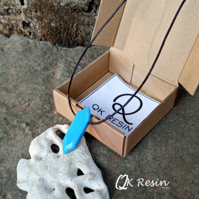 Blue / Kalung resin minimalis / KALUNG RESIN / KALUNG / KALUNG PRIA WANITA / QK RESIN / HANDMADE