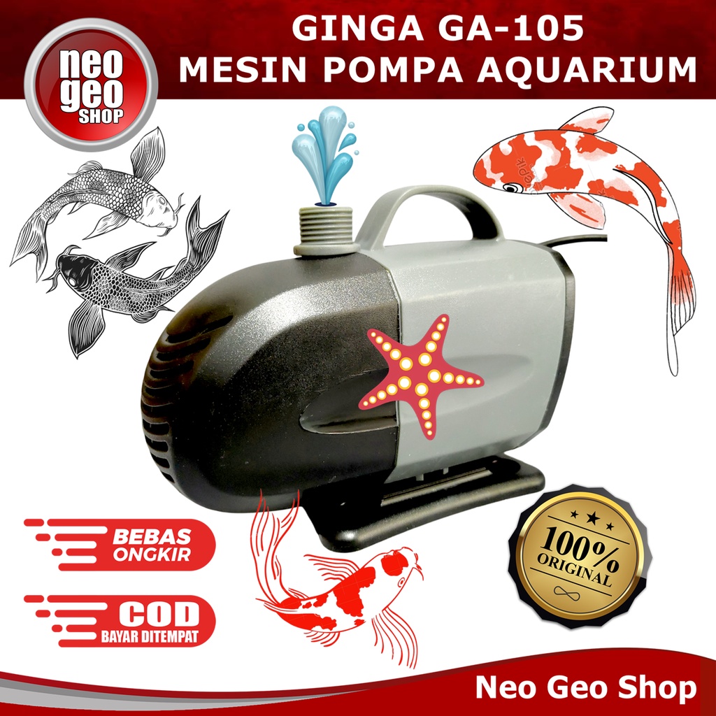 GINGA GA 105 GA105 mesin pompa air aquarium aquascape kolam hidroponik