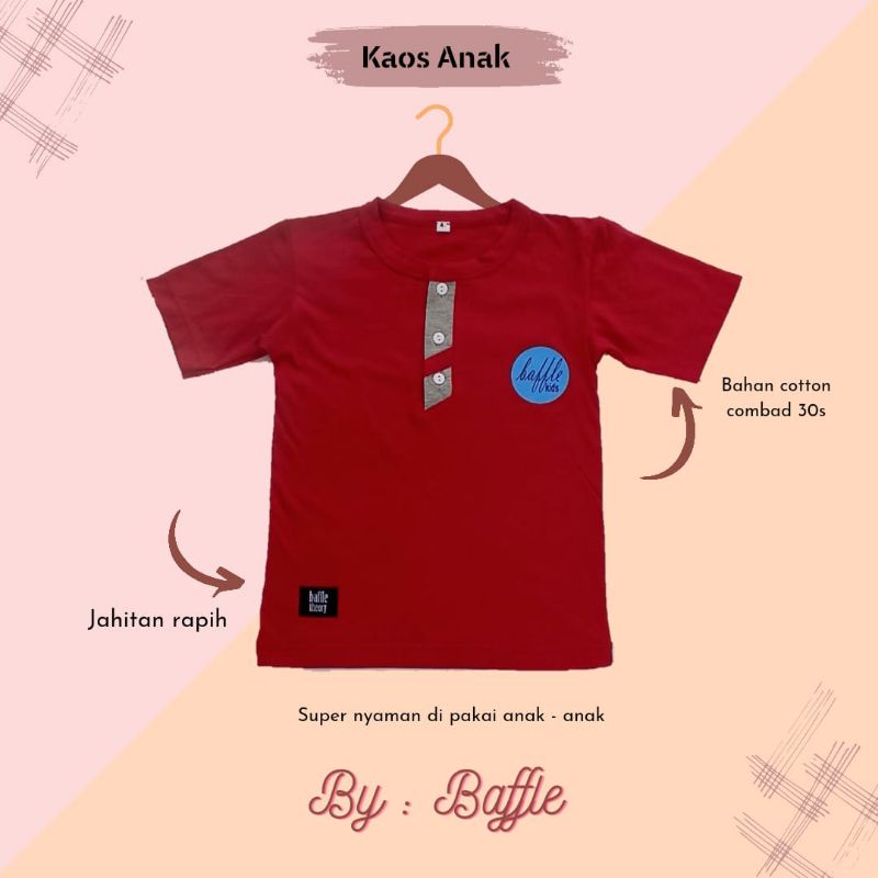 Baju/kaos distro anak laki laki dan perempuan/Baffle/unisex/ baju/motif