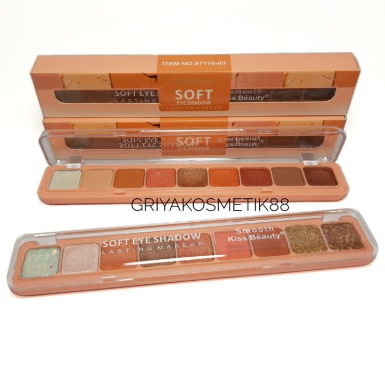 EYESHADOW KISS BEAUTY SOFT No.87118-03 9 WARNA