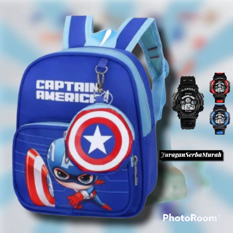 Tas Ransel Sekolah Anak Laki-Laki Karakter Spiderman Superhero Murah