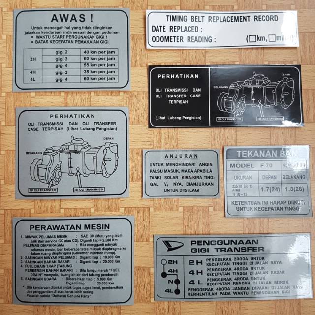 Stiker Interior & Eksterior Taft GT F70