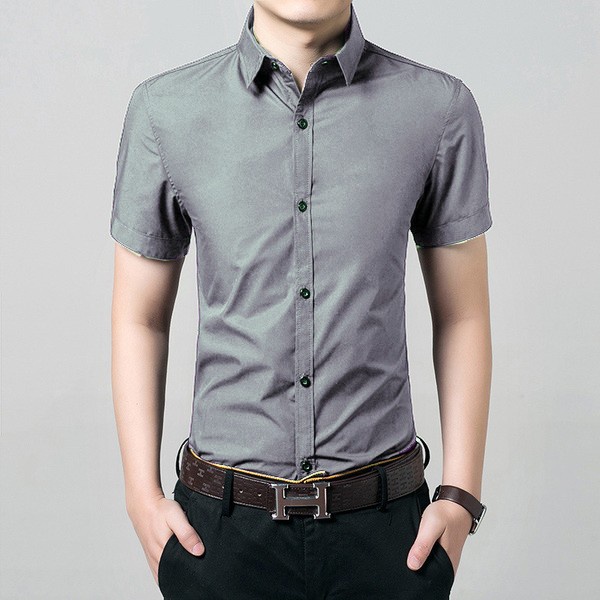Kemeja Pria Terkini Terbaru Lengan Kerah Santai Lengan Panjang Slimfit R6P3 Casual Rayon Original Ko