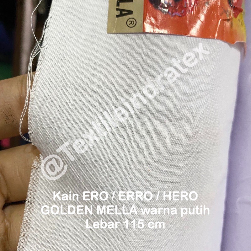 ( per 1 roll ) kain furing ero erro hero GOLDEN MELLA PUTIH sariwarna rollan lebar 115 cm isi 27 meter bahan baju kemeja furing lapisan gamis koko brukat tile satin kebaya rok batik kerudung jilbab hijab neci segi empat segiempat seragam sekolah dekorasi