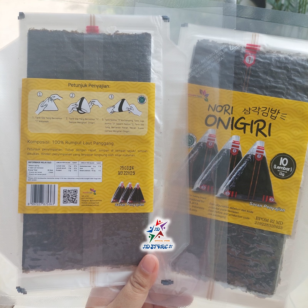 Nori onigiri wrapper JAVA Halal  Seaweed Nori Wrapper Nori Triangle / Sushi Nori rumput laut