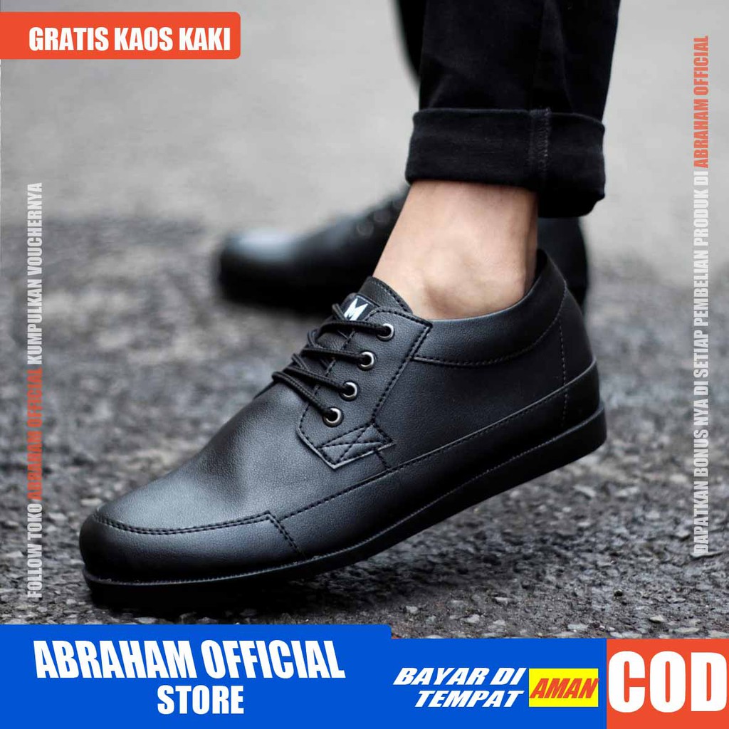 ABRHM x PILERI Sepatu Kasual Pria Sepatu Casual Kulit Pu Sepatu Pria Casual Cowok/Cowo Sepatu Kerja Kantor Semi Formal Anti Slip Kuliah Kondangan Gaya keren Kekinian Murah Terlaris