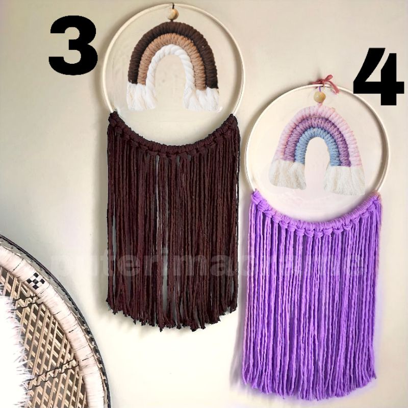 Hiasan Dinding Macrame Rainbow, Wallhanging Macrame Rainbow (2)