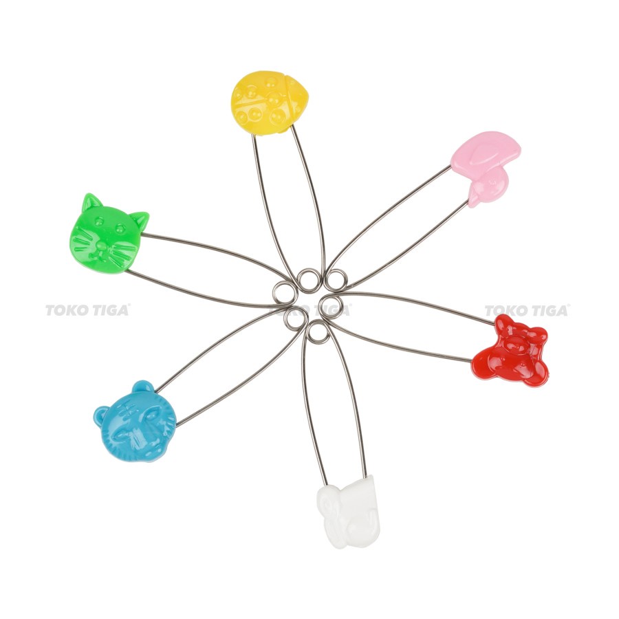 Safety Pins / Peniti Baby / Peniti Besar / Diaper Pins (6 pcs)