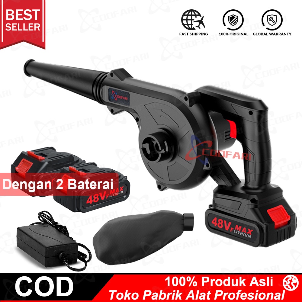 COOFARI Blower Tangan Cordless Blower Tangan Baterai 48VF Tiup debu Grooming Pengering