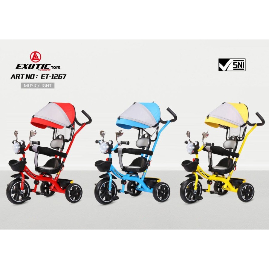 Sepeda Anak Bayi Balita Roda 3 Tricycle Exotic ET1267 Music Light By Pacific-4