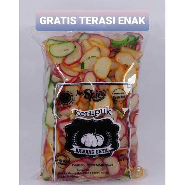 

KERUPUK BAWANG UNYIL 500 gram GRATIS terasi ENAK khas Cirebon