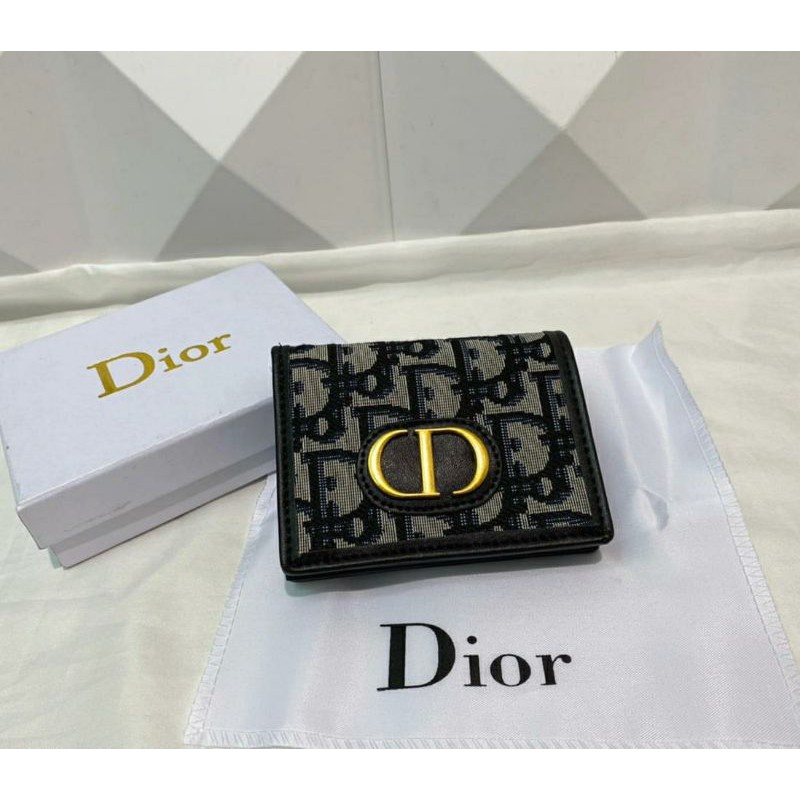 DOMPET DIOR MINI LIPAT KANVAS FREE BOX