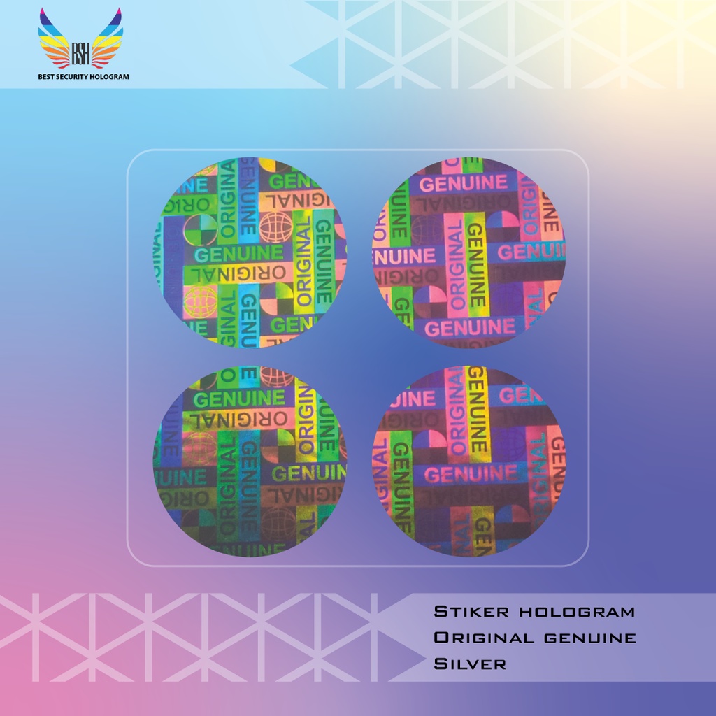 

stiker hologram genuine Diameter 2 cm Gold