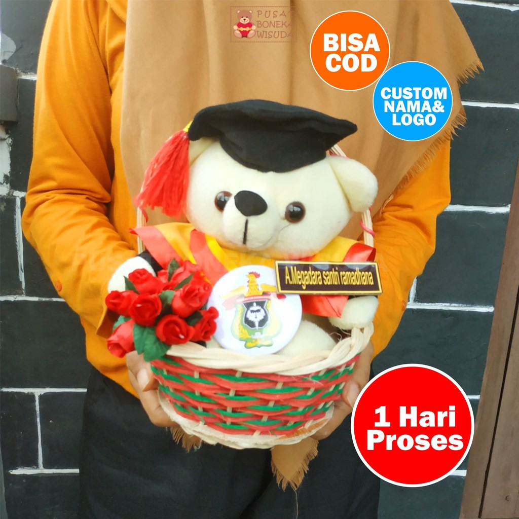  Boneka  Wisuda Keranjang  Murah Teddy Bear Ultah Ulang Tahun 