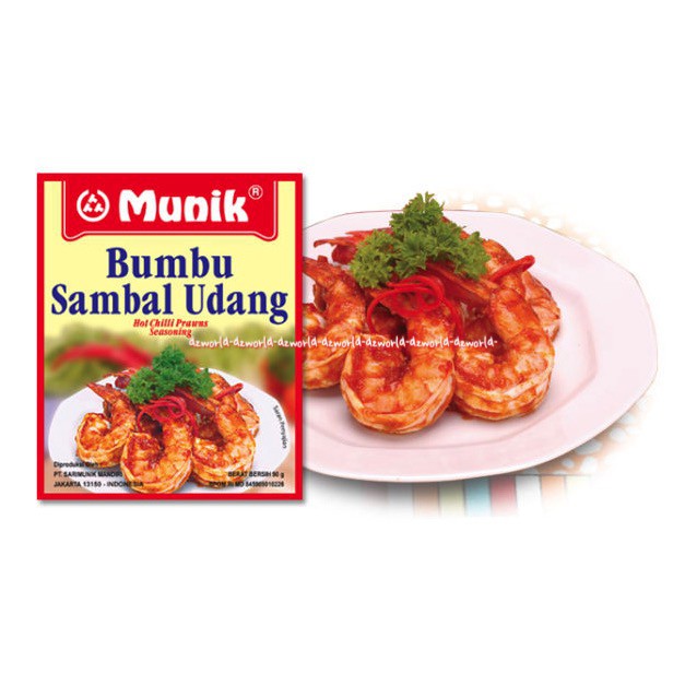 Munik Bumbu Sambal Udang Hot Chili Prawns Seasoning Bumbu Instan 90gr