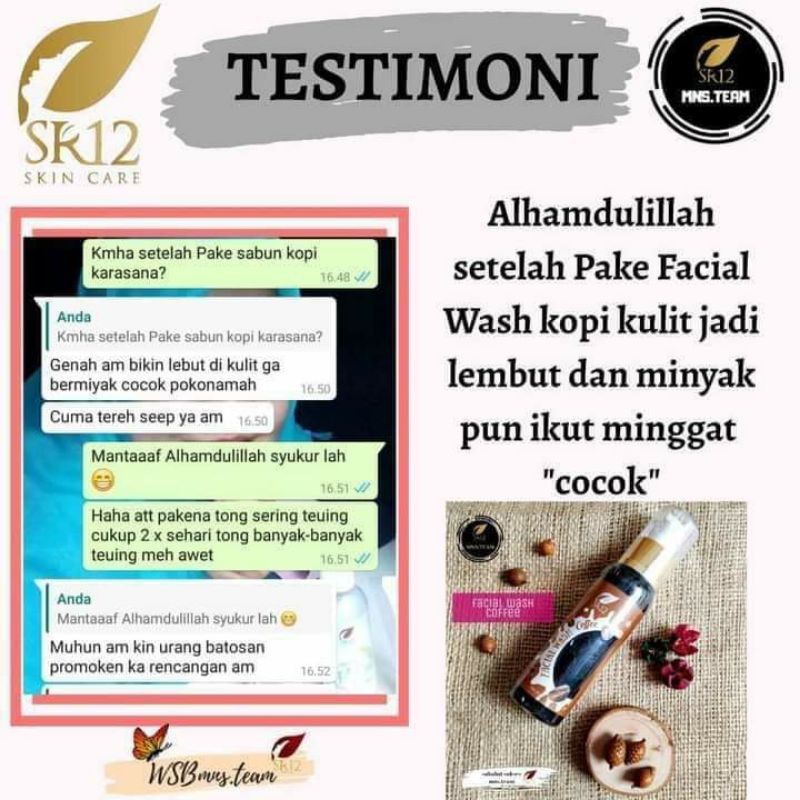 FACIAL WASH COFFEE SR12 TERBAIK.!! FRESH &amp; TIDAK KERING / SABUN KOPI