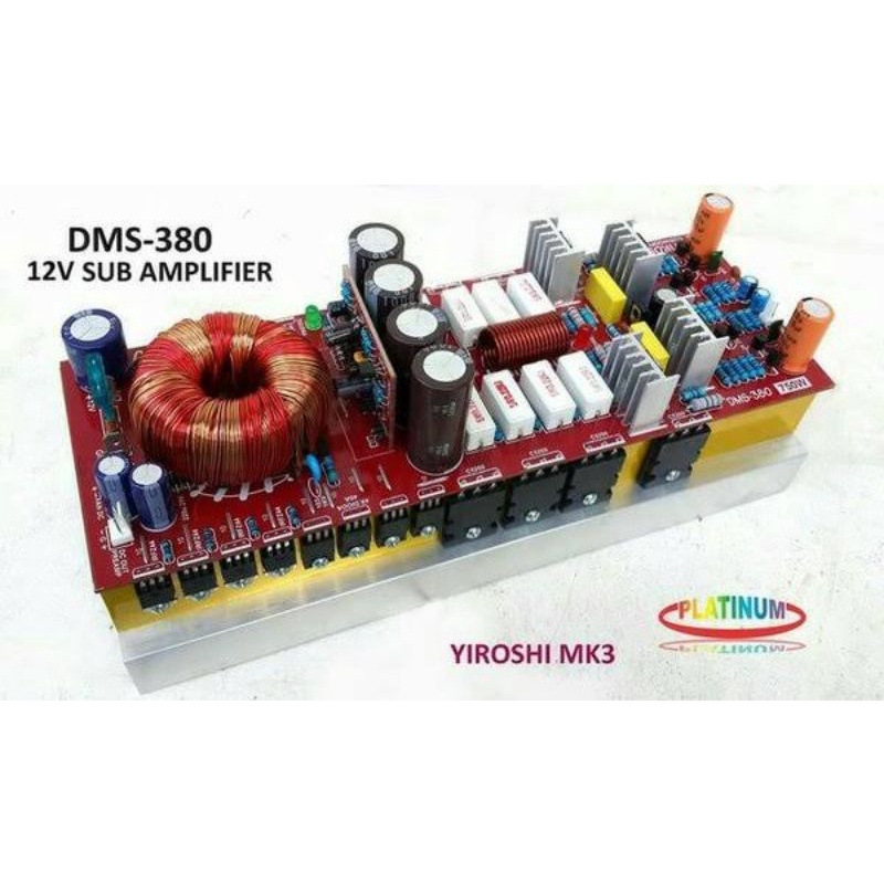 KIT POWER AMPLIFIER MOBIL MONOBLOK 12V 750WATT DMS-380 + SUBWOOFER CONTROL DMS-505