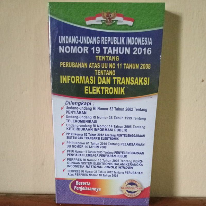 

Undang-undang RI no.19 thn 2016 tentang Informasi dan Transaksi Elektronik