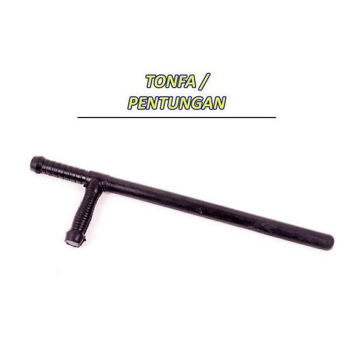 TURUN HARGA Tonfa Tongkat Satpam Pentungan Hitam BATON PENTUNGAN KARET SIKU