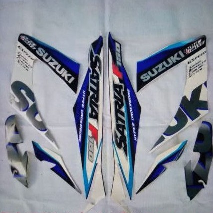 striping sticker satria Fu 2015 putih biru