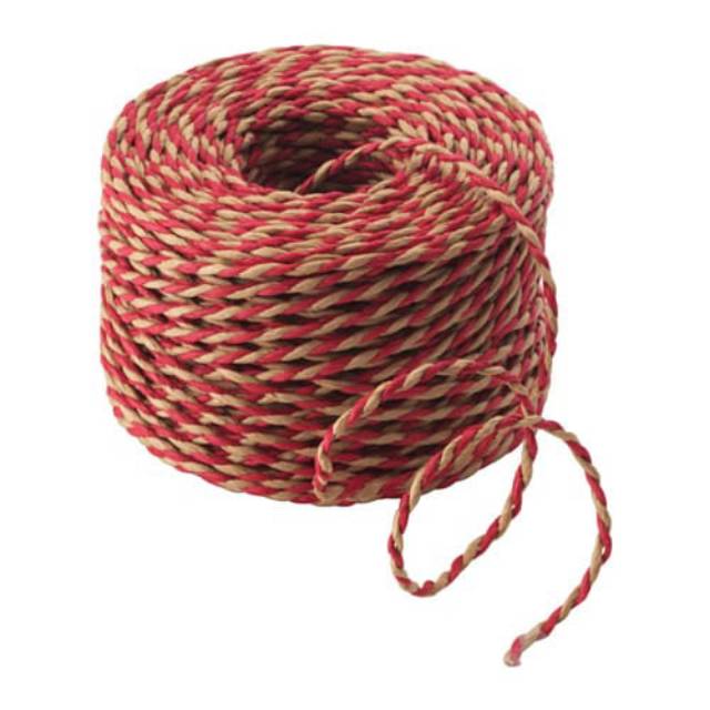 

TALI IKAT KADO, TALI SOUVENIR, TALI KADO NATAL, MERAH-KREM, 40MTR