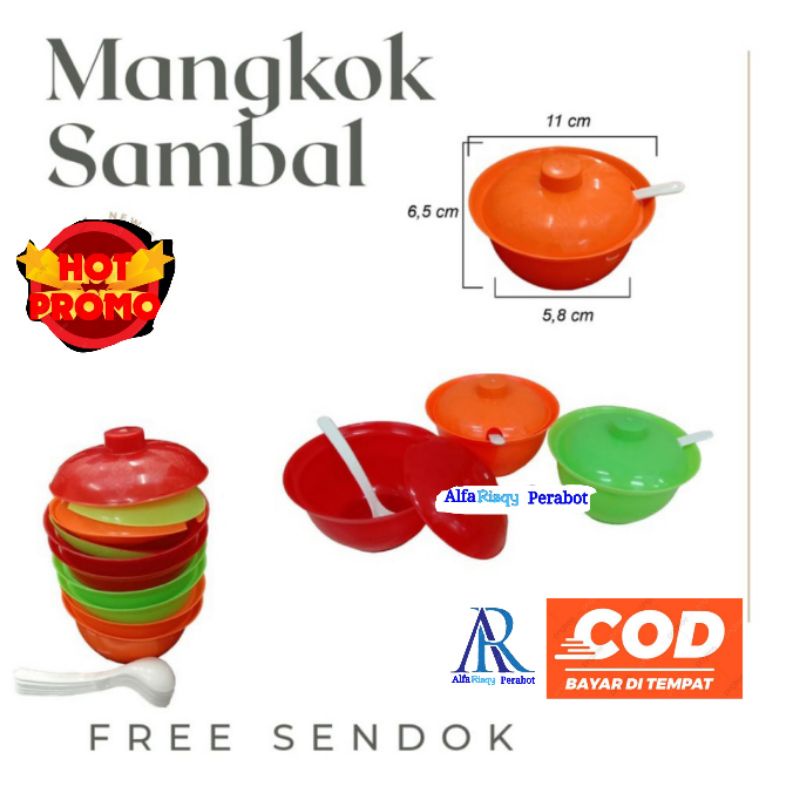 Mangkok Sambal Tutup Plastik/Tempat Sambal plastik Murah/Mangkuk Sambel