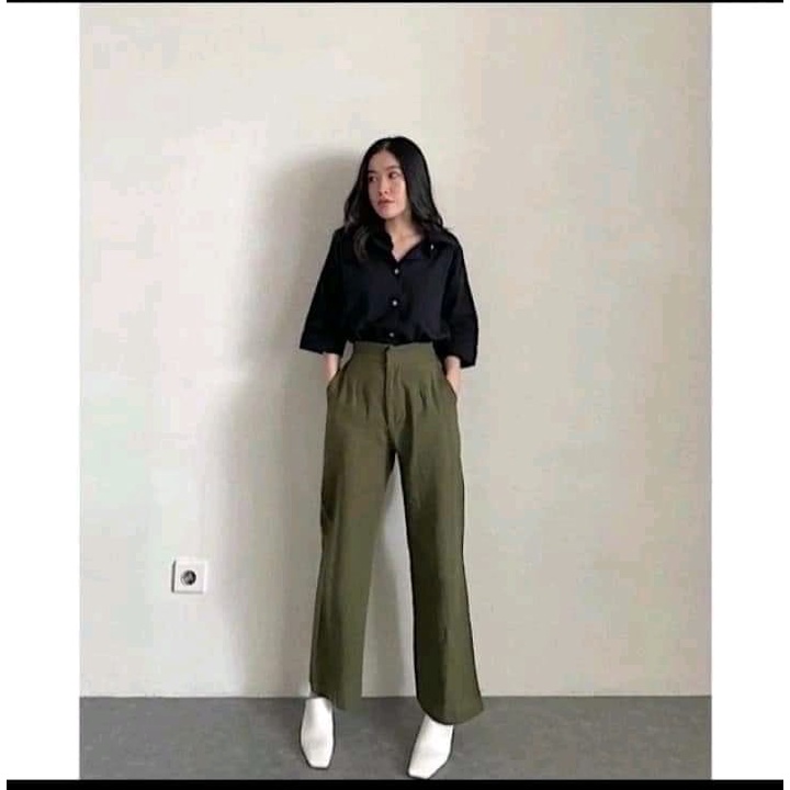 Kulot Linen Highwaist 772 - Cullote Pants | Celana Kulot Wanita