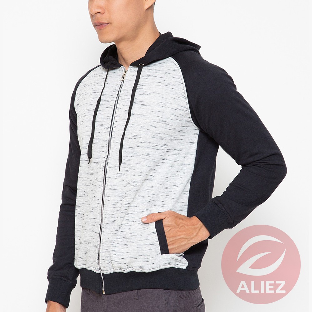 Nevada Jaket Pria Zipper Hoody Raglan Slub - Aliez Shop