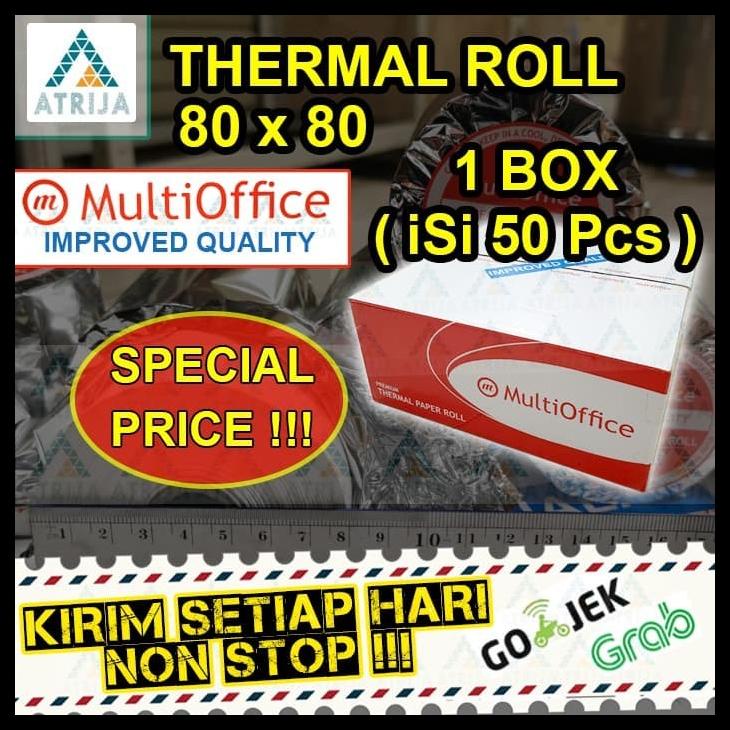 

PROMO MULTI OFFICE 80X80 PER BOX. KERTAS THERMAL PAPER ROLL STRUK KASIR PROMO