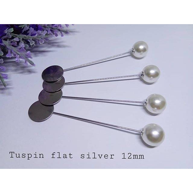 Tuspin flat silver 12mm