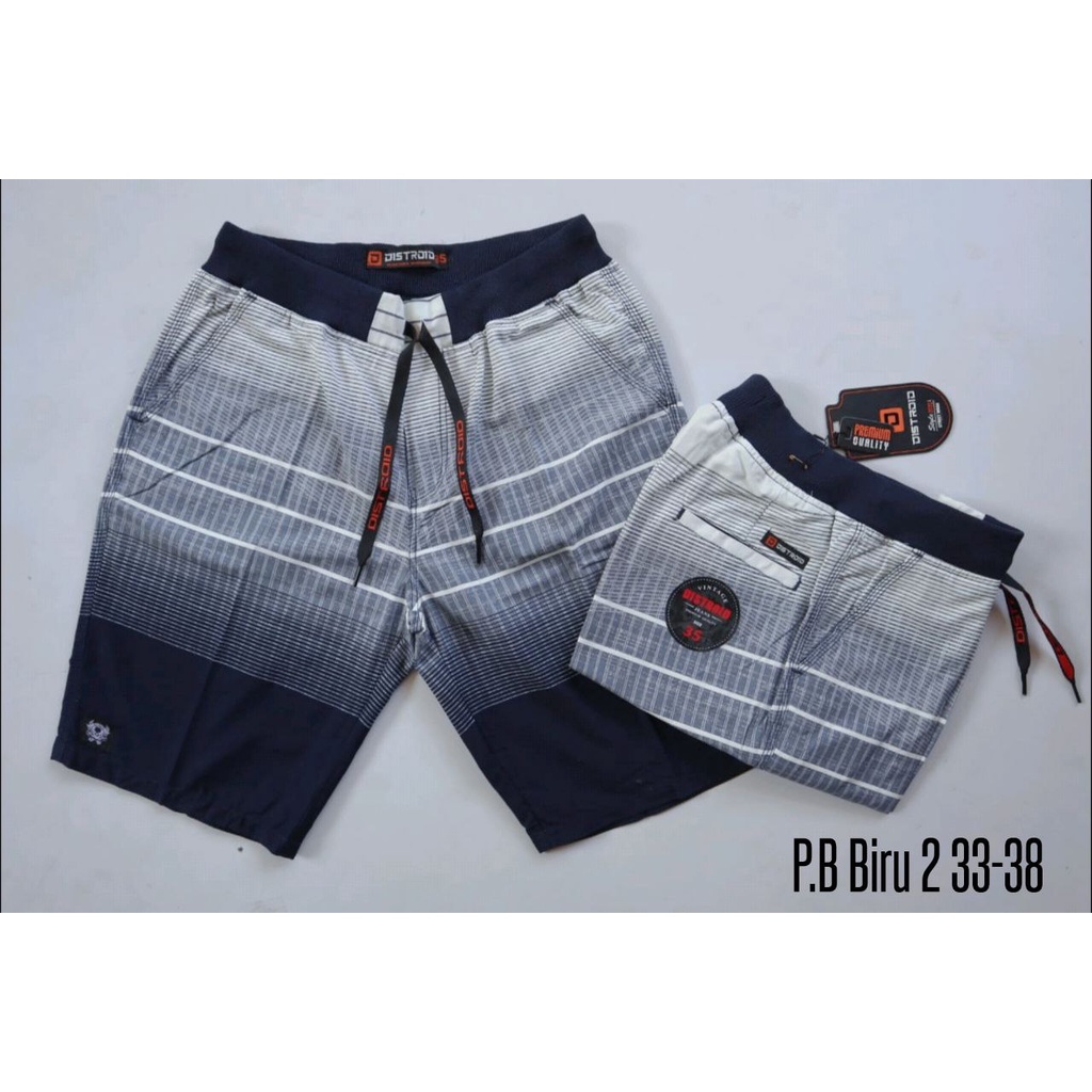 Celana Pendek Pria Surfing Distro Premium Pantai Santai kolor Rib Motif P.B 2 Size 33-38