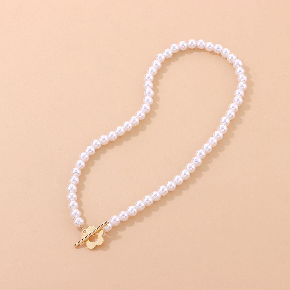 Mxbeauty Mutiara Chokers Gadis Wanita Hadiah Hari Valentine Mutiara Manik-Manik Warna Emas Perhiasan Alloy Rantai Klavikula