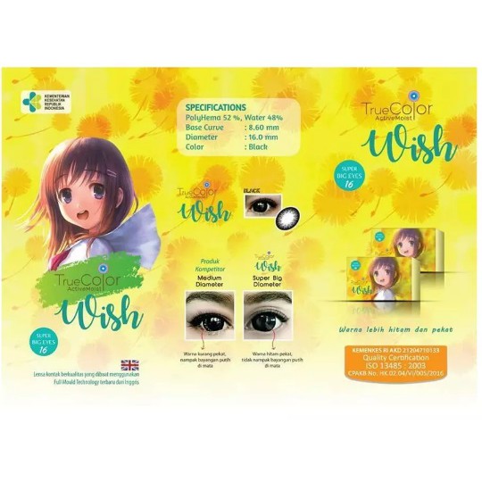 Softlens SUPER BIG EYES True COLOR WISH 16 MM diameter