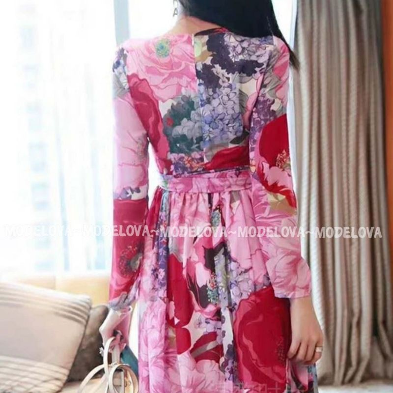MDLV~ BM 51173 ROSES AVE MAXI FREE SYAL // GAMIS IMPORT // FASHION IMPORT WANITA