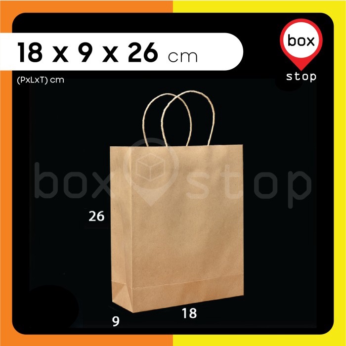

Paper Bag - Paperbag Polos S - KRAFT COKLAT - 18x9x26 cm (25 pcs)