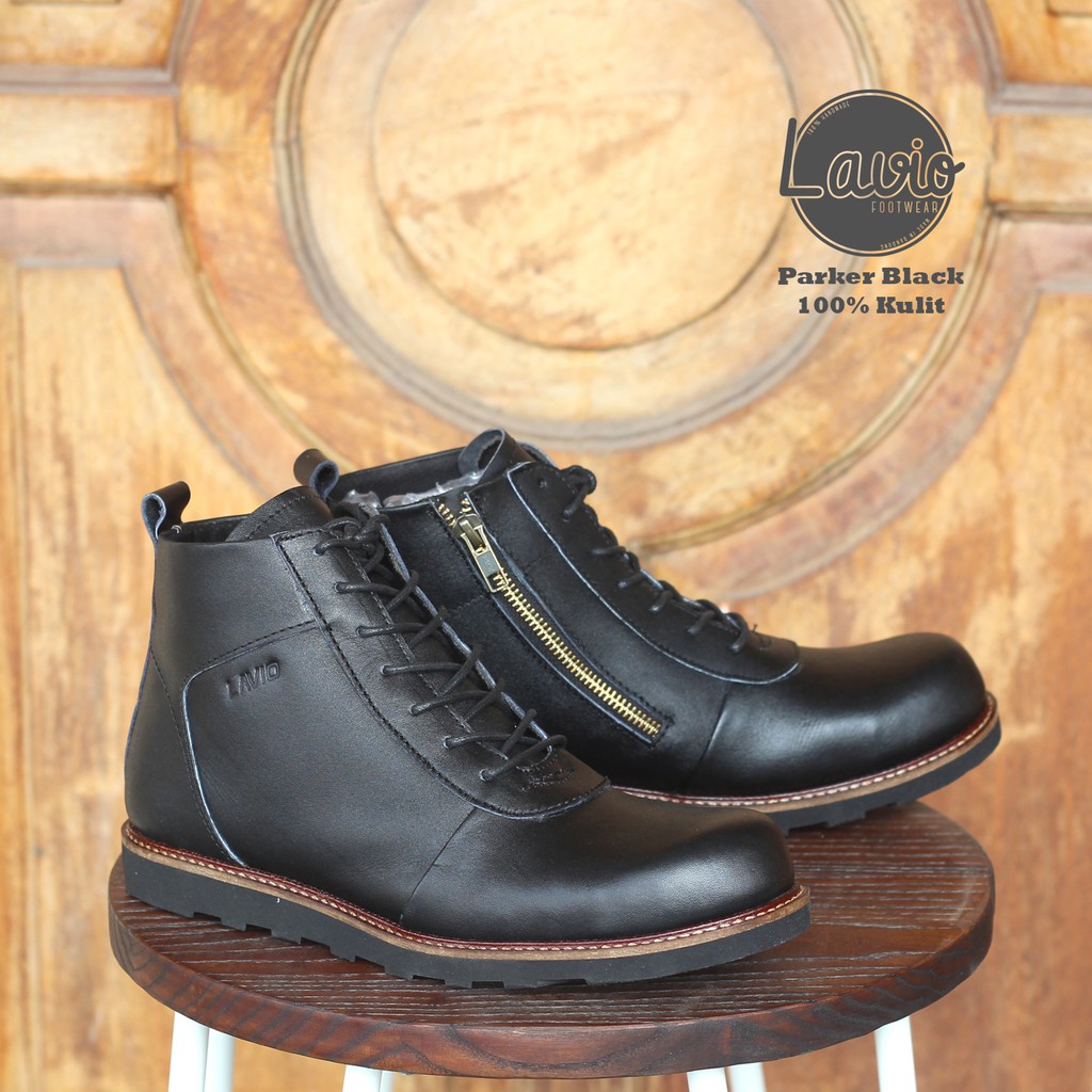 SEPATU SAFETY BOOTS PRIA BAHAN KULIT LAVIO PARKER ORIGINAL. SAFETY KERJA DAN BERKENDARA