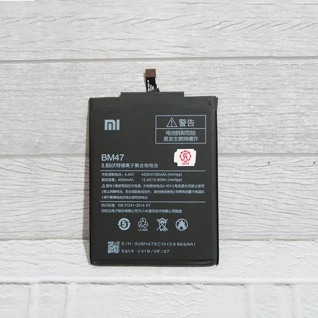 BOS - Baterai Xiaomi Redmi 3/3X/3S/3PRO/4X/BM47/BM 47 4000mAh | Battery Batre HP