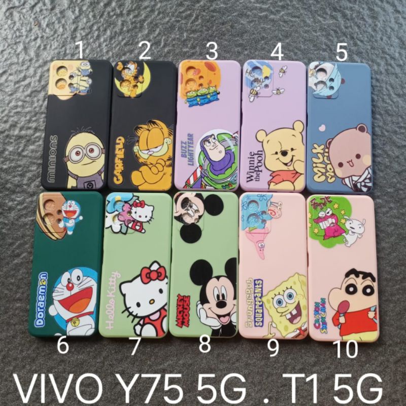 soft case Vivo Y75 5G . T1 5G . Y55 5G gambar motif karakter cewek softcase softshell softsell silik